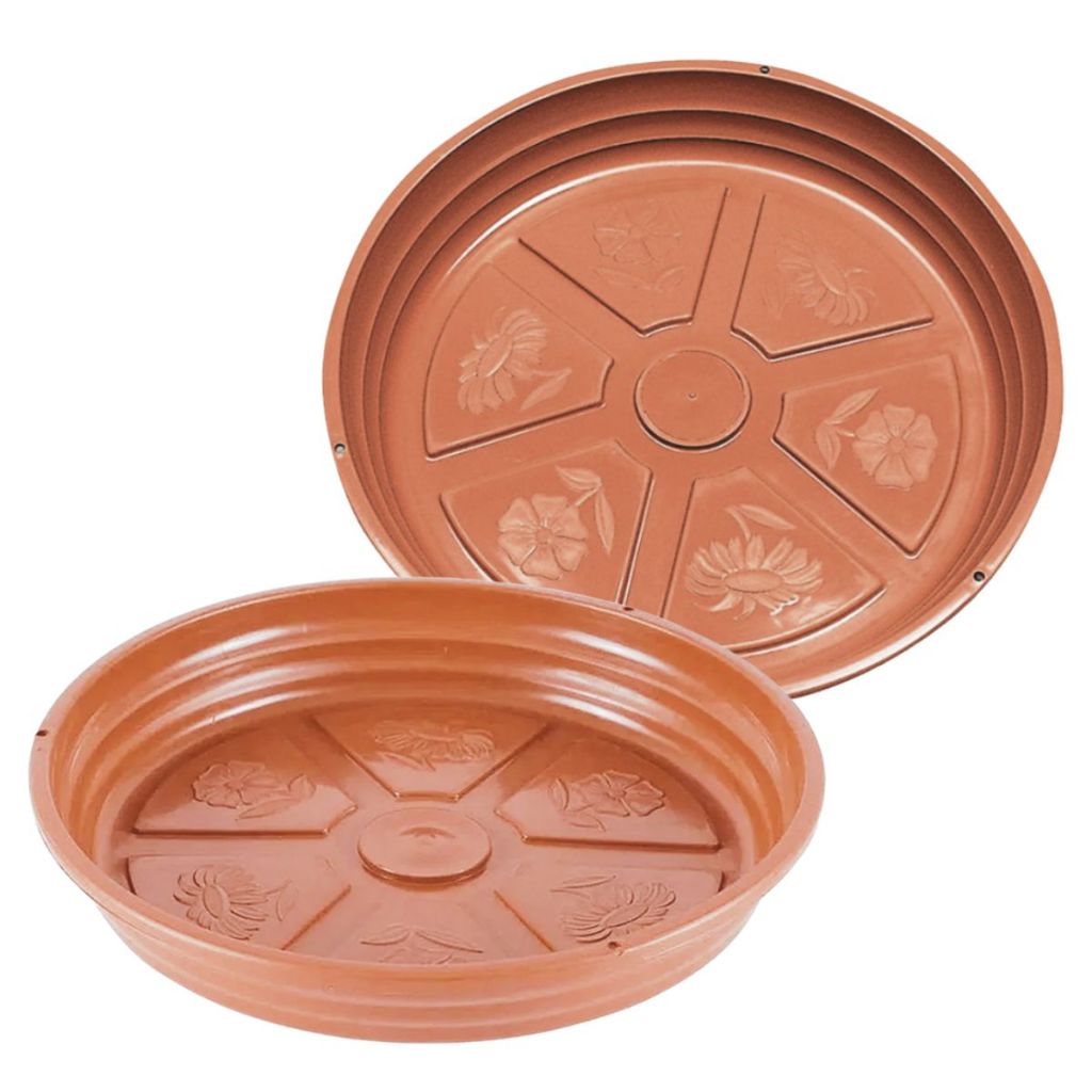 Kit 24 Prato De Vaso 17x2cm De Plástico Reciclado P/ Plantas Suporte Redondo N° 1,5 Barato Cerâmica