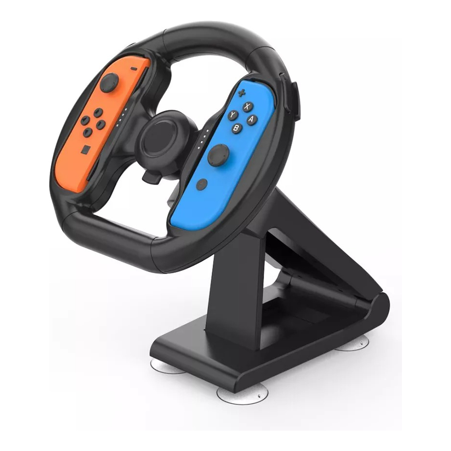 Volante Nintendo Switch Direção Articulável c/ 4 Ventosas Base Fixa