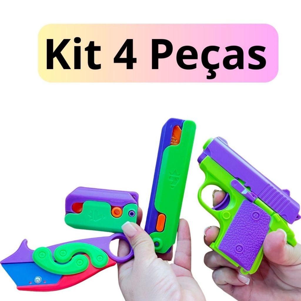 Kit 4 Peças Mini Arminha Faquinha Cenoura  Satisfatório Envio Cores Sortidas