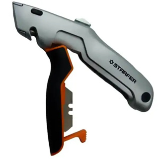 Estilete De Segurança Trapezoidal Profissional com três lâminas Starfer em Oferta na Shopee