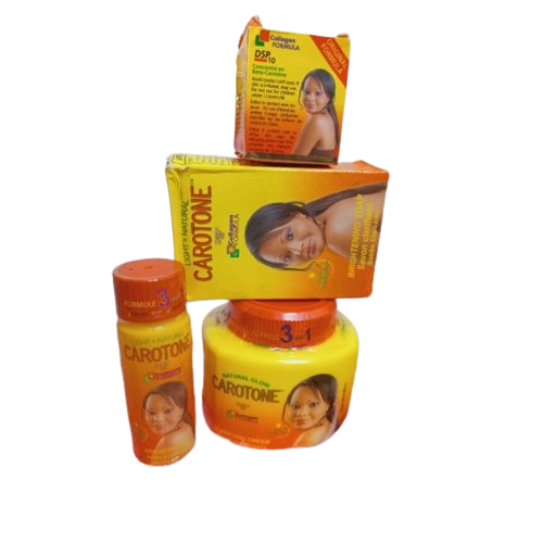 kit carotone creme clareador original kit vai com  oleo+ creme 300ml+ sabonete+ creme rosto clareamento para sua pele
