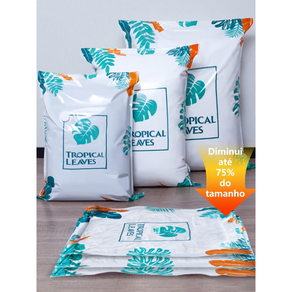 Kit 5 Sacos a Vácuo Reusável Para Guarda Roupas Edredons Travesseiros Diminui Espaço ATP27