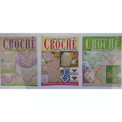 Kit 3 REVISTAS CROCHÊ Editora Central CROCHÊ Barrados com Cantos e Banheiros e Cozinhas