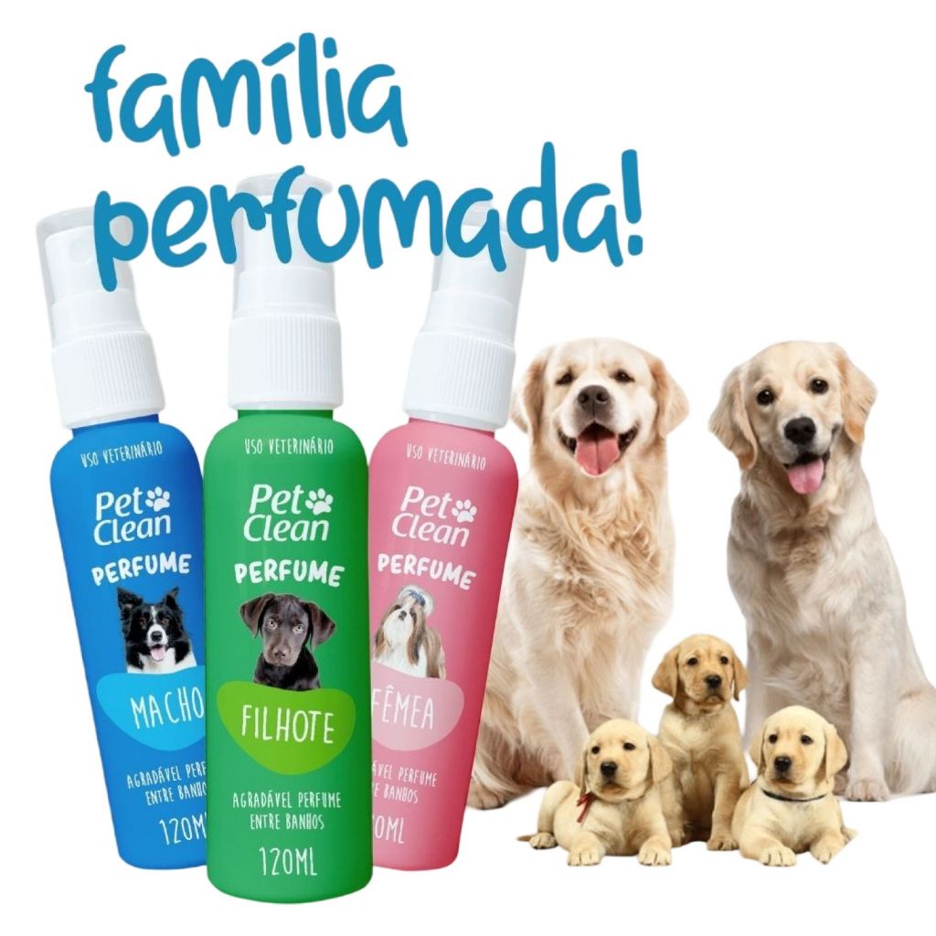 Perfume Para Cachorro Gato Banho E Tosa Pet Clean 120ml Fragrâncias Famosas