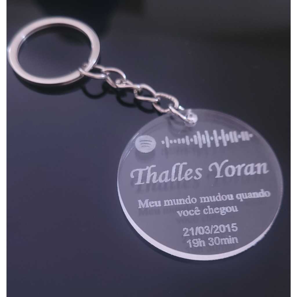 LEMBRANCINHA CHAVEIRO PERSONALIZADO COM NOME E CODE SPOTIFY - CHA DE BEBE - ANIVERSARIO - LEMBRANCINHAS MATERNIDADE
