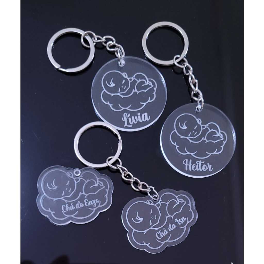 LEMBRANCINHA CHAVEIRO PERSONALIZADO COM NOME - CHA DE BEBE - ANIVERSARIO - LEMBRANCINHAS MATERNIDADE
