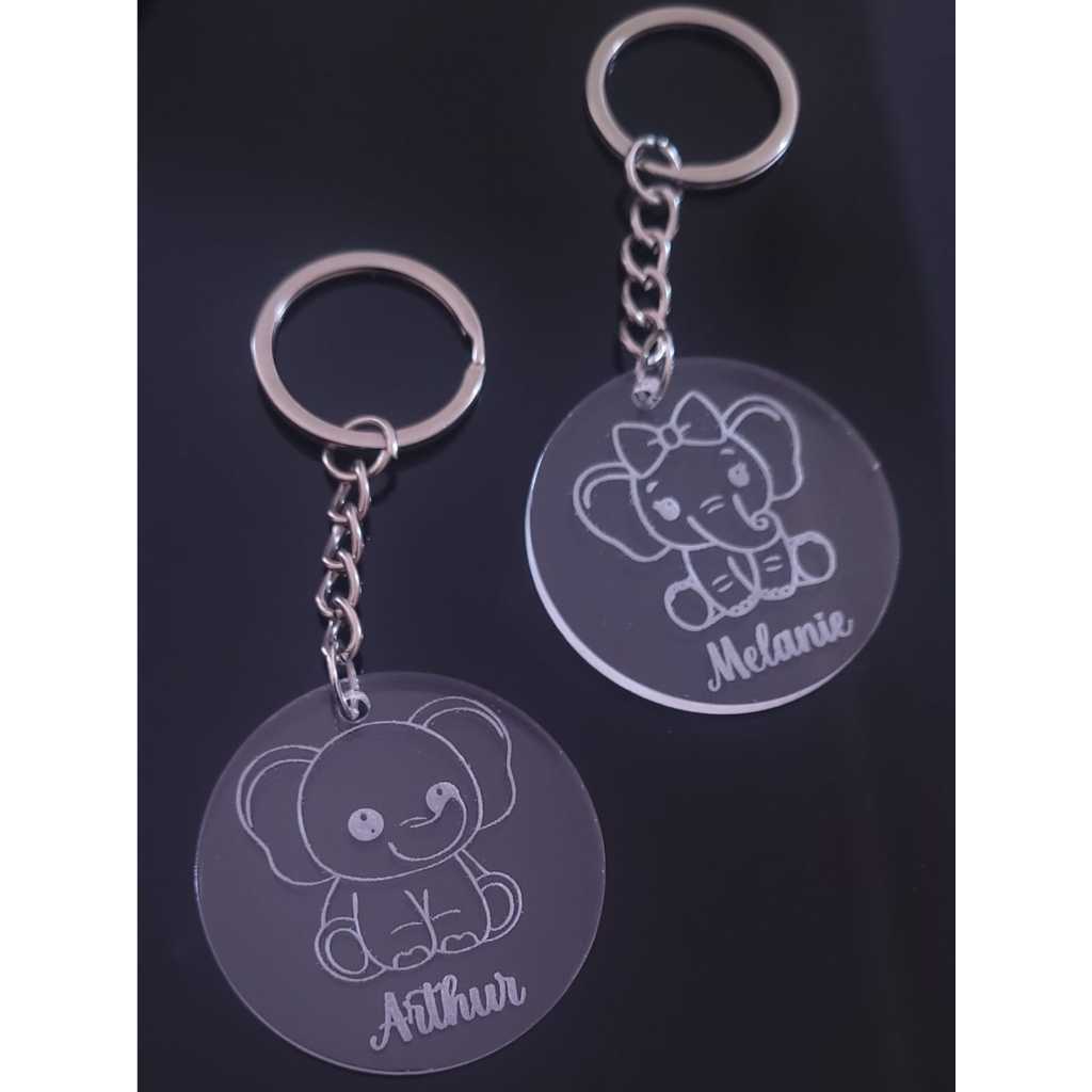 LEMBRANCINHA CHAVEIRO SAFARI PERSONALIZADO COM NOME - CHA DE BEBE - ANIVERSARIO - LEMBRANCINHAS MATERNIDADE - ELEFANTE