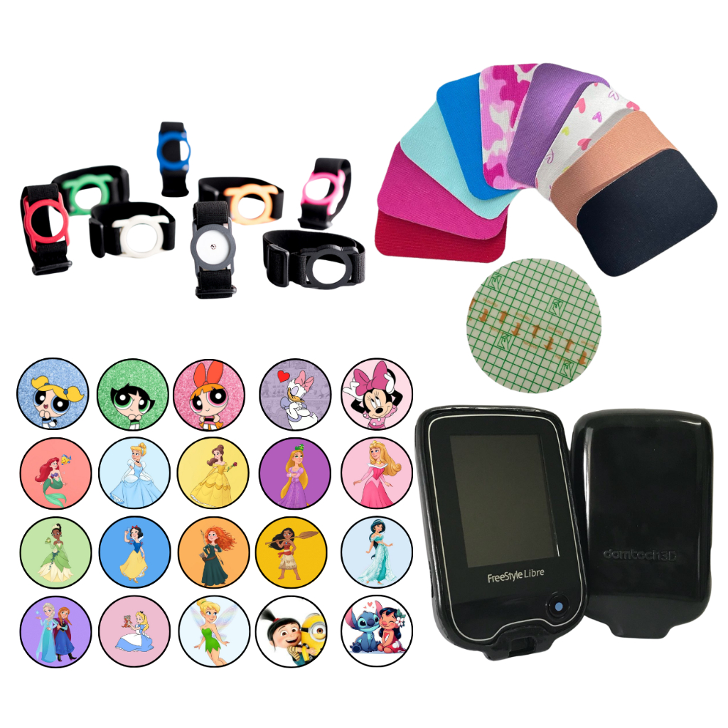 Kit Completo Proteção Freestyle Libre: 15 Adesivos proteção+1 cartela adesivo infantil feminino+ 1case +1 Guardian Libre