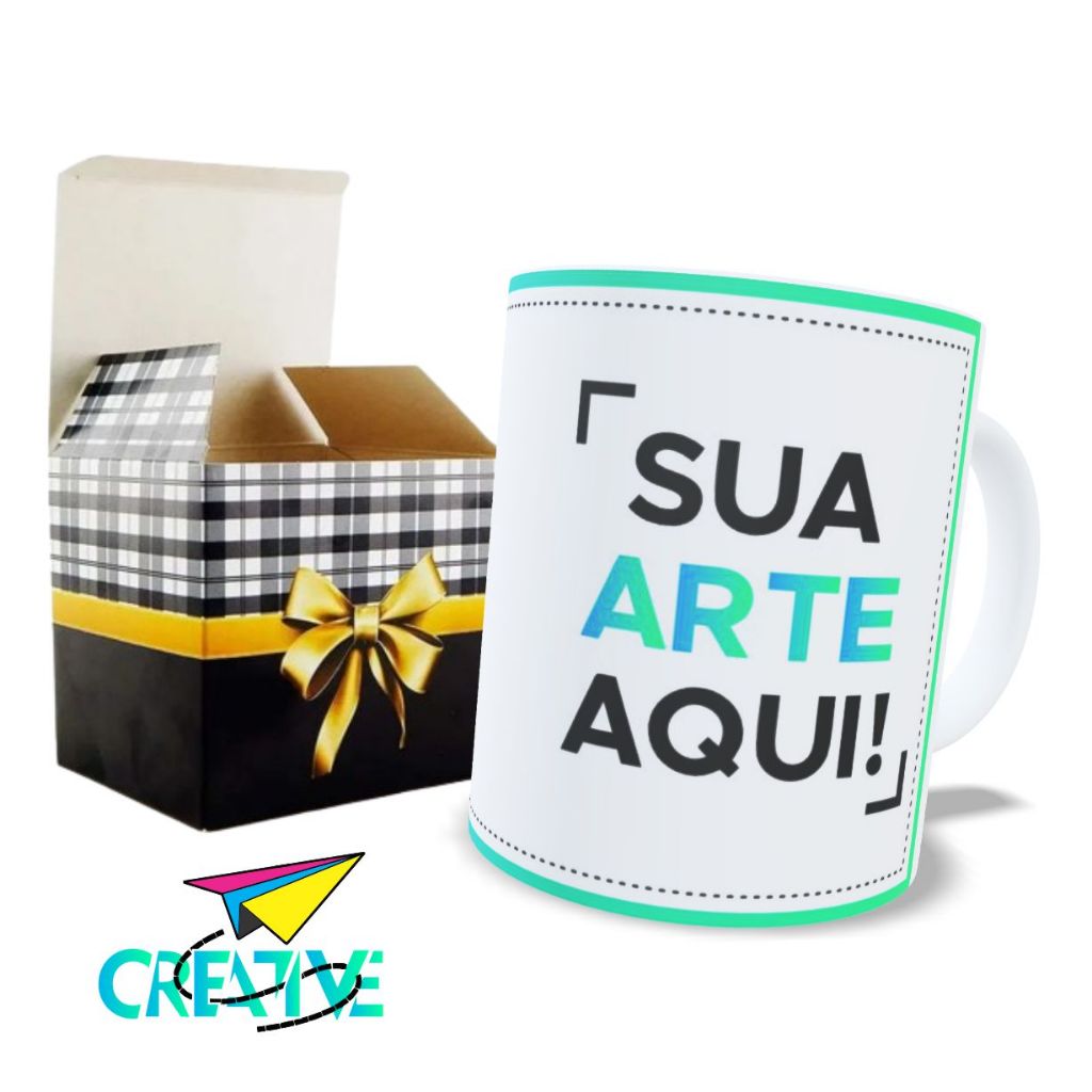 Caneca Personalizada de Porcelana - Qualquer Tema + Caixinha de Presente Grátis em Oferta na Shopee