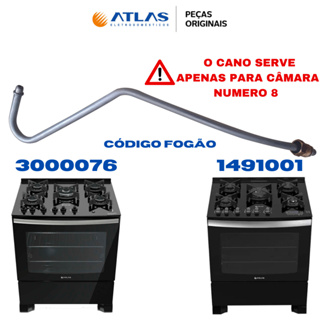 CANO CONDUTOR TRIPLA CHAMA 8 P FOGÕES ATLAS U.TOP GLASS TOP GOURMET GLASS 5 BC FABRICADOS ATÉ 2019 em Oferta na Shopee