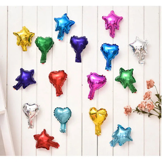 10/20/30/40/50 Balão Metalizado Mini Coração/ Estrela Centro de Mesa 5 Polegadas 12cm em Oferta na Shopee