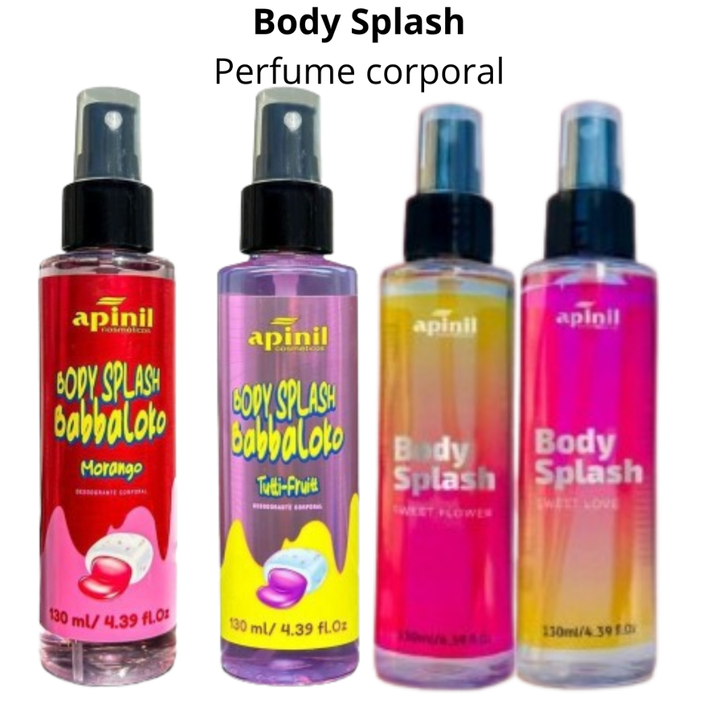 Kit com 4 unidades Body Splash Spray Corporal Colônia Apinil