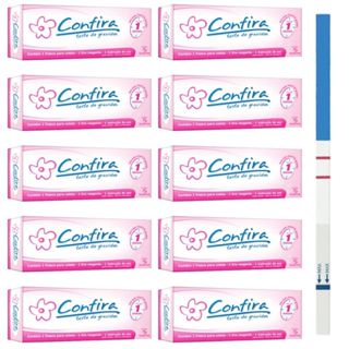 Kit 10 Teste De Gravidez Confira + Copo De Coleta Rápido 1 Minuto Envio Imediato Embalagem Discreta em Oferta na Shopee