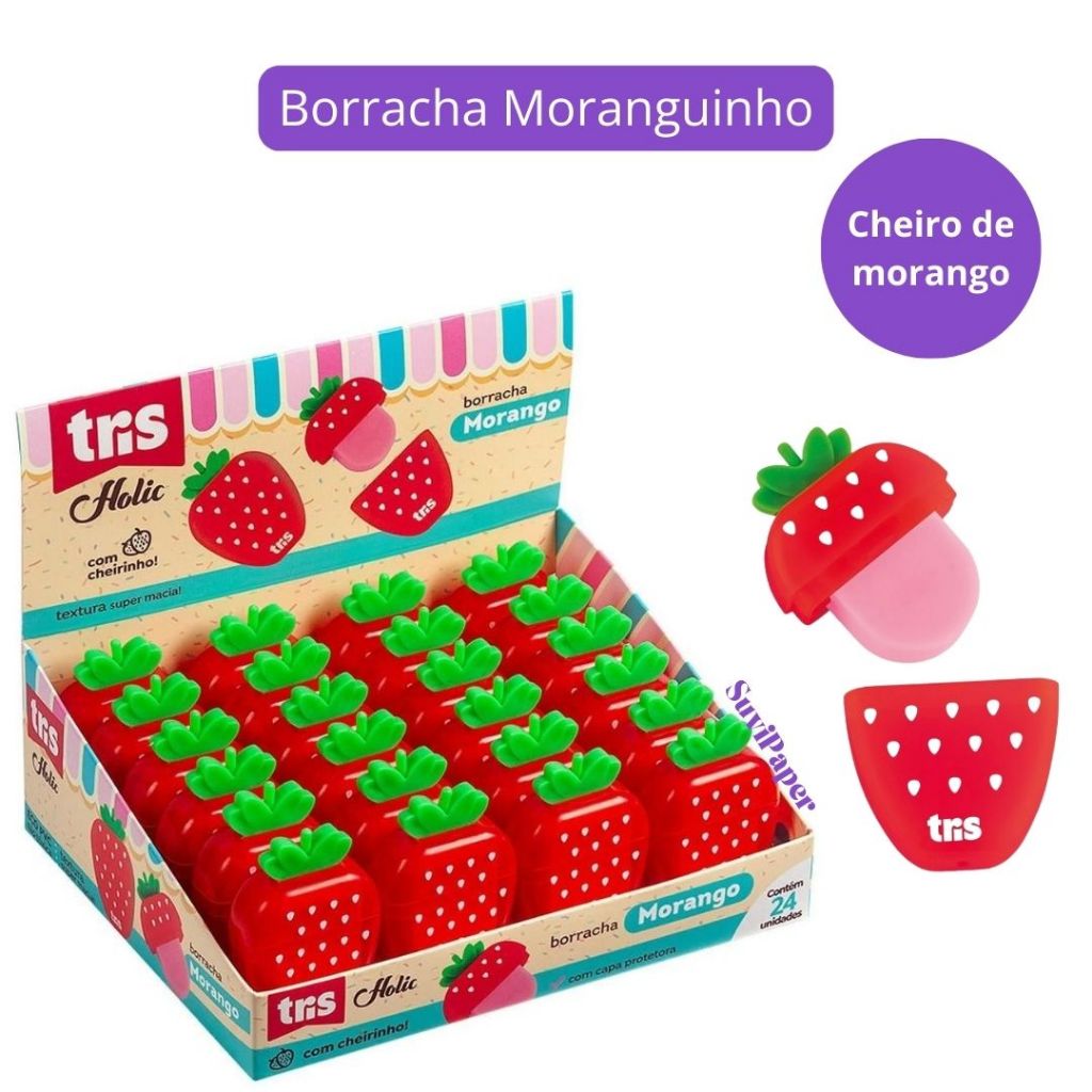 Borracha Moranguinho Perfumada Holic Docinhos Tris 2025 1 Unidade em Oferta na Shopee