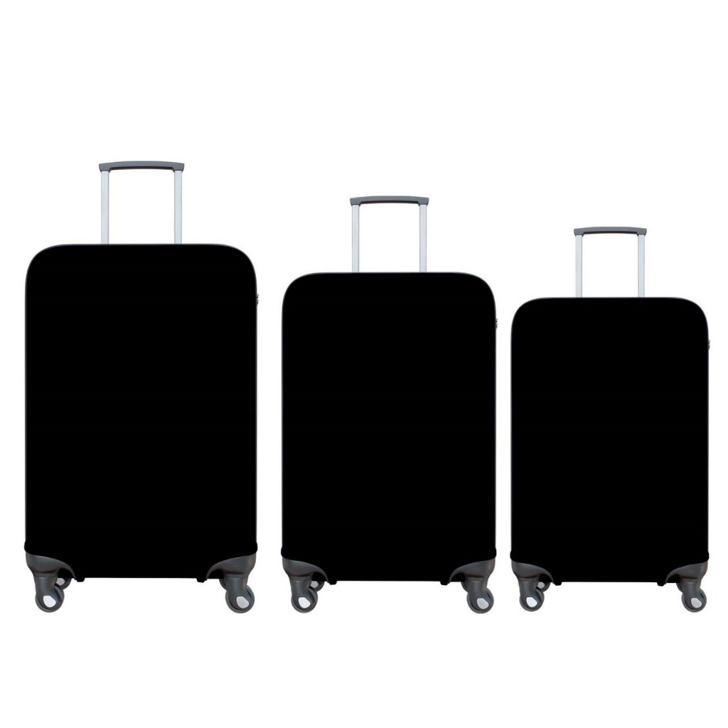 Kit 3 Capas para Mala de Viagem  Preta - Tamanho P/ M/ G suplex protetora
