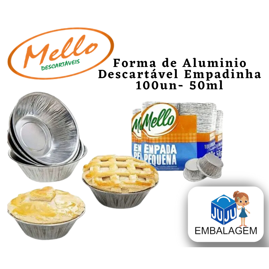 100Un Forminha de Alumínio Descartável Para Empada Empadinha 50ml