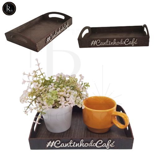 Linda Bandejinha Cantinho do Café / Bandejinha Decorativa para Cantinho do Café / Bandeja MDF