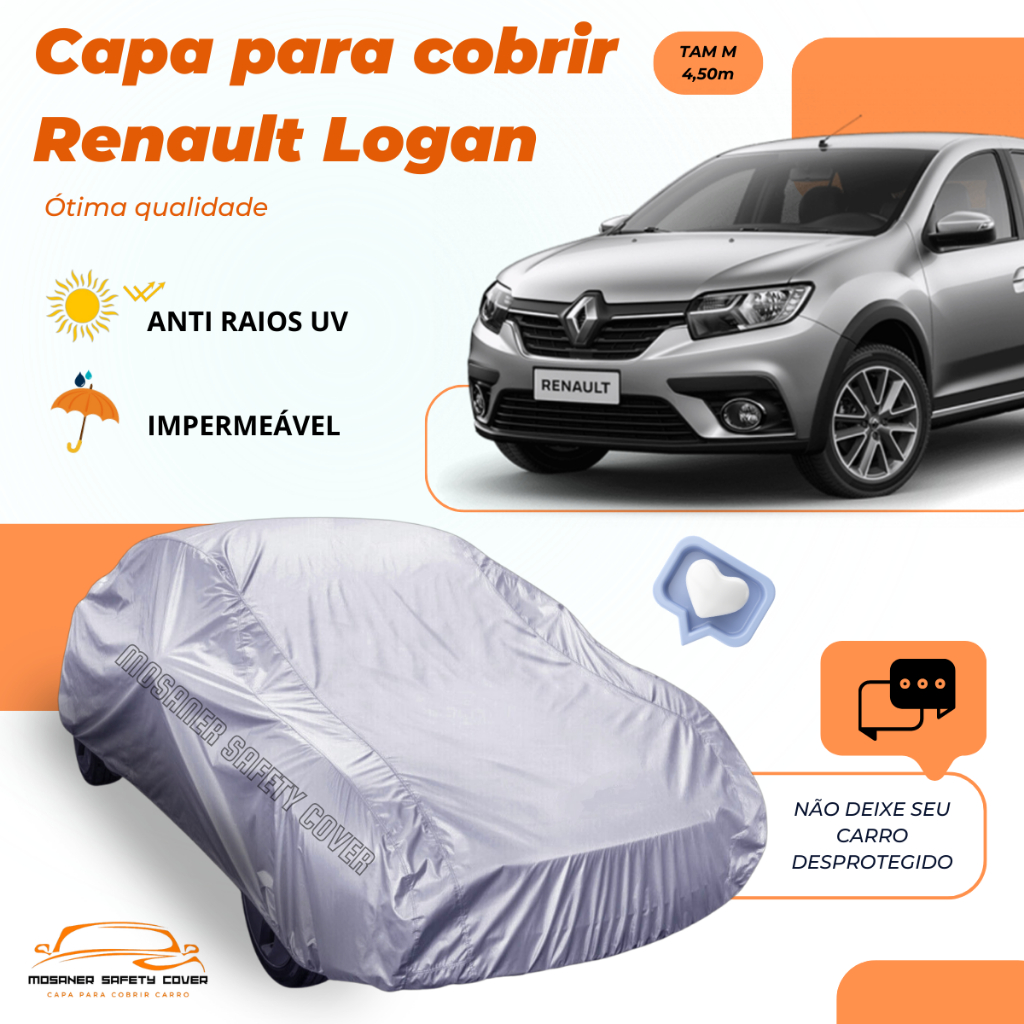 Capa para Cobrir Renault Logan Resistente com Proteção contra Raios UV, Chuva, Poeira, Riscos, Arranhões