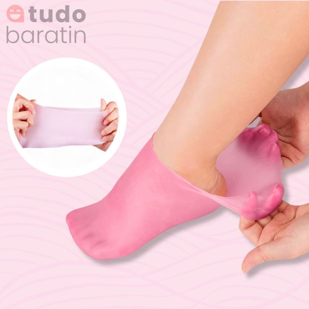 Meias de Silicone Gel Par Hidratação Esfoliação Pés Rachados Ressecados Descamação de Pés Meia em Oferta na Shopee