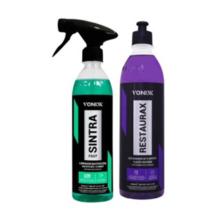 Vonixx 1 Restaurax Revitalizador - Plásticos Interno e Externo Pneu +1 Sintra Fast Antibactericida em Oferta na Shopee