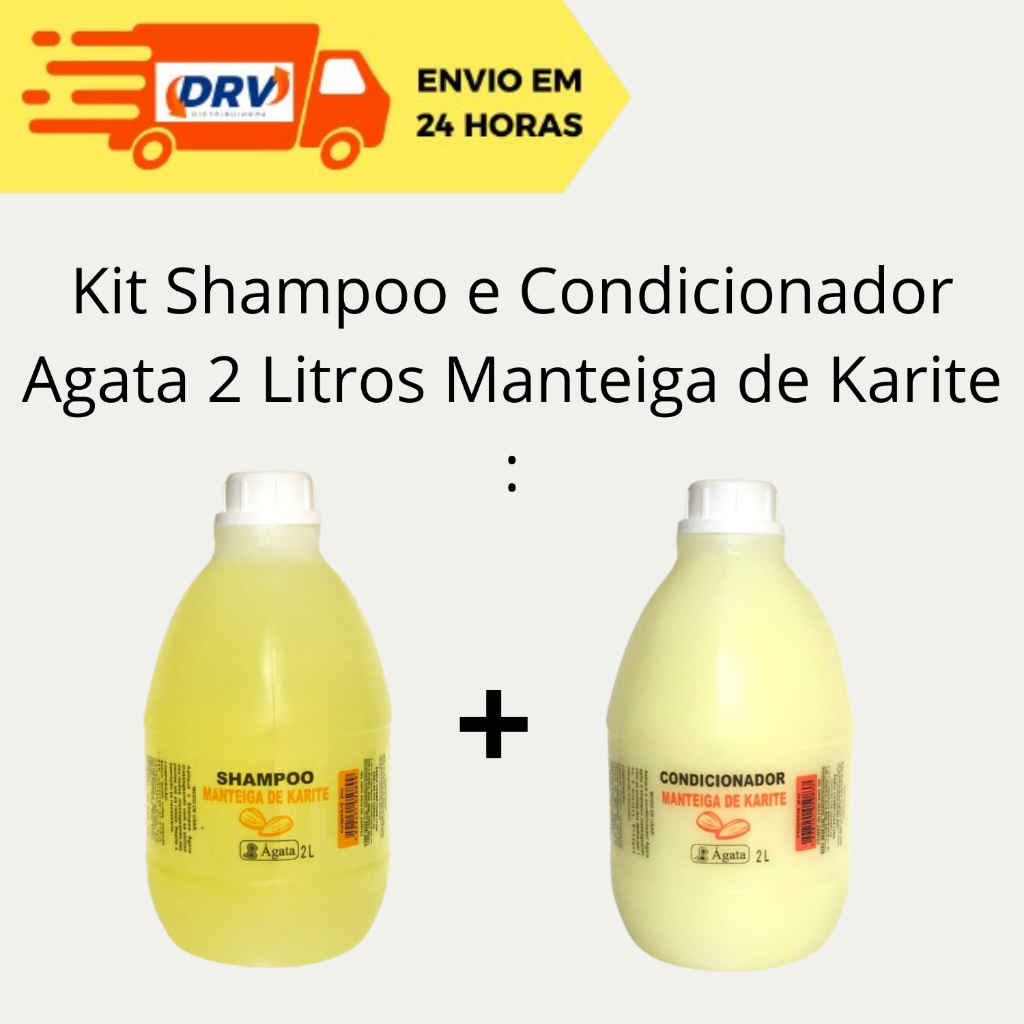 Kit Shampoo E Condicionador Agata Manteiga De Karite 2 Litros - Galão 2 litros shampoo e cond.