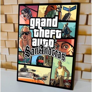 Quadro Decorativo GTA San Andreas Capa Game Grand Thief Auto Gamer Geek Para Quarto Sala Escritório em Oferta na Shopee