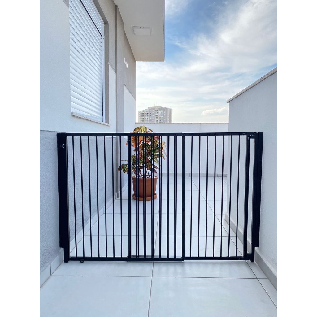 Portão de Proteção Criança e PET de Abir e Correr com Altura de 85cm Largura ajustável de 85 a 150cm em Oferta na Shopee