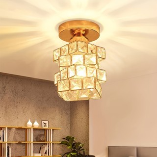 Lustre de cristal americano simples e redondo personalidade criativa iluminação doméstica quarto sala de estar.