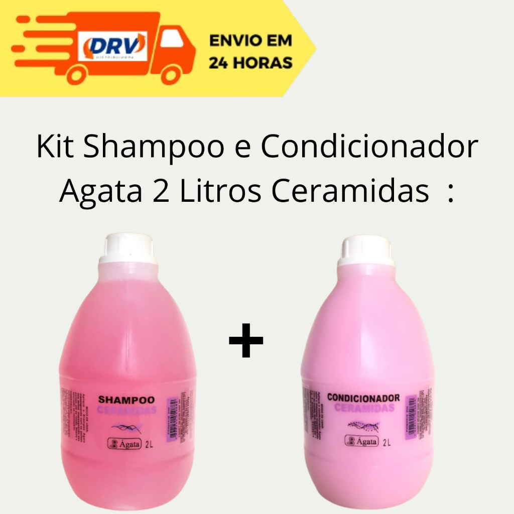 Kit Shampoo e Condicionador Agata 2 litros Ceramidas - Galão 2 litros Shampoo e Condicionador