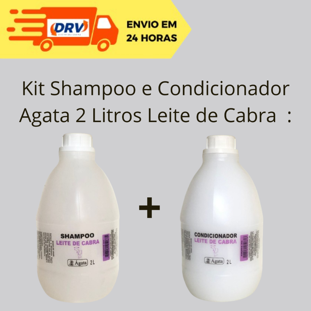 Kit Shampoo e Condicionador Agata 2 Litros Leite de Cabra - Galão 2 litros Shampoo e condicionador