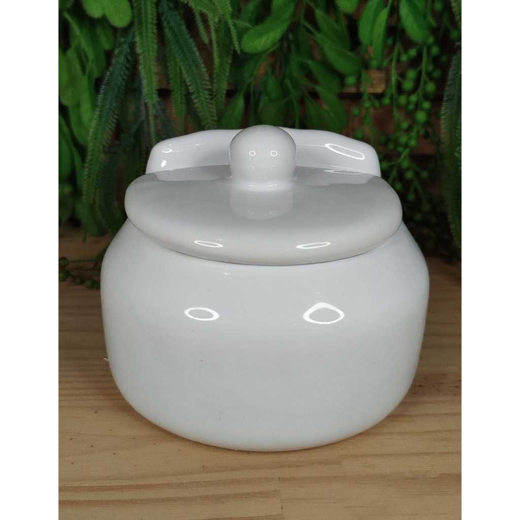 Pote Porta Sal Saleiro Mantimentos Louça Cozinha em Cerâmica Capacidade 650g