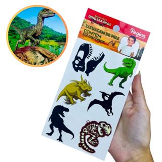12 ~48 TATUAGEM DE PELE FESTA DINOSSAURO Regina em Oferta na Shopee