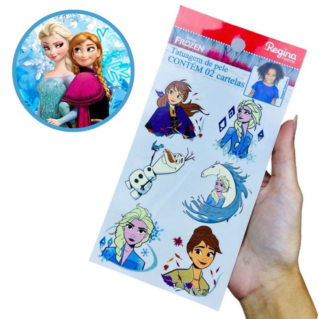 12 ~48 TATUAGEM DE PELE DISNEY FESTA FROZEN Regina em Oferta na Shopee