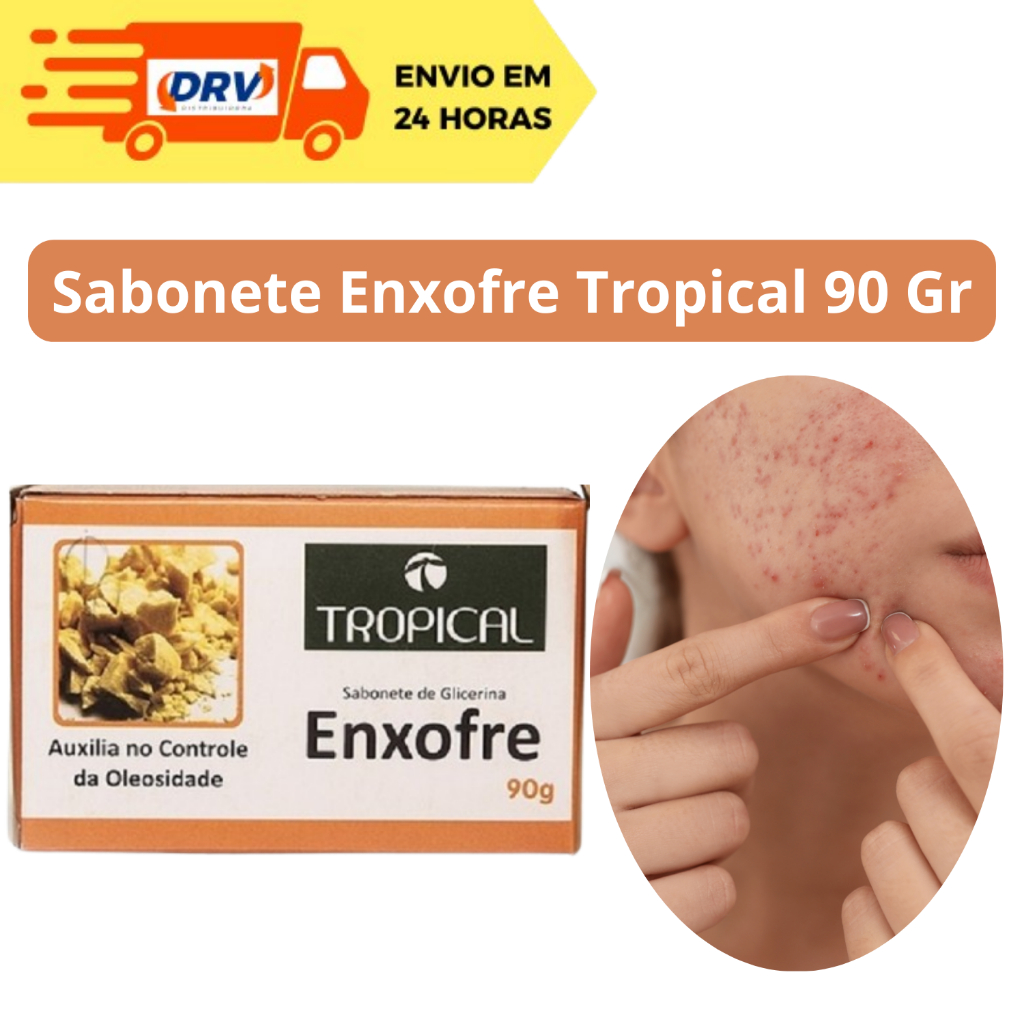 Sabonete de Enxofre barra seca Espinhas e Tira Oleosidade 90 Gr tropical (Para Skincare) em Oferta na Shopee