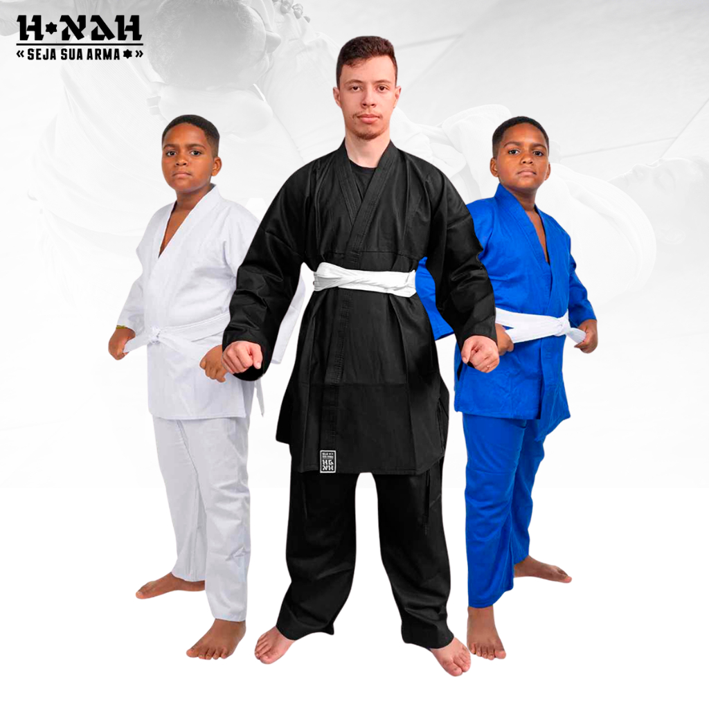 Kimono Judô Jiu Jitsu Infantil Adulto Haganah Judô Jiu Jitsu Reforçado + Faixa
