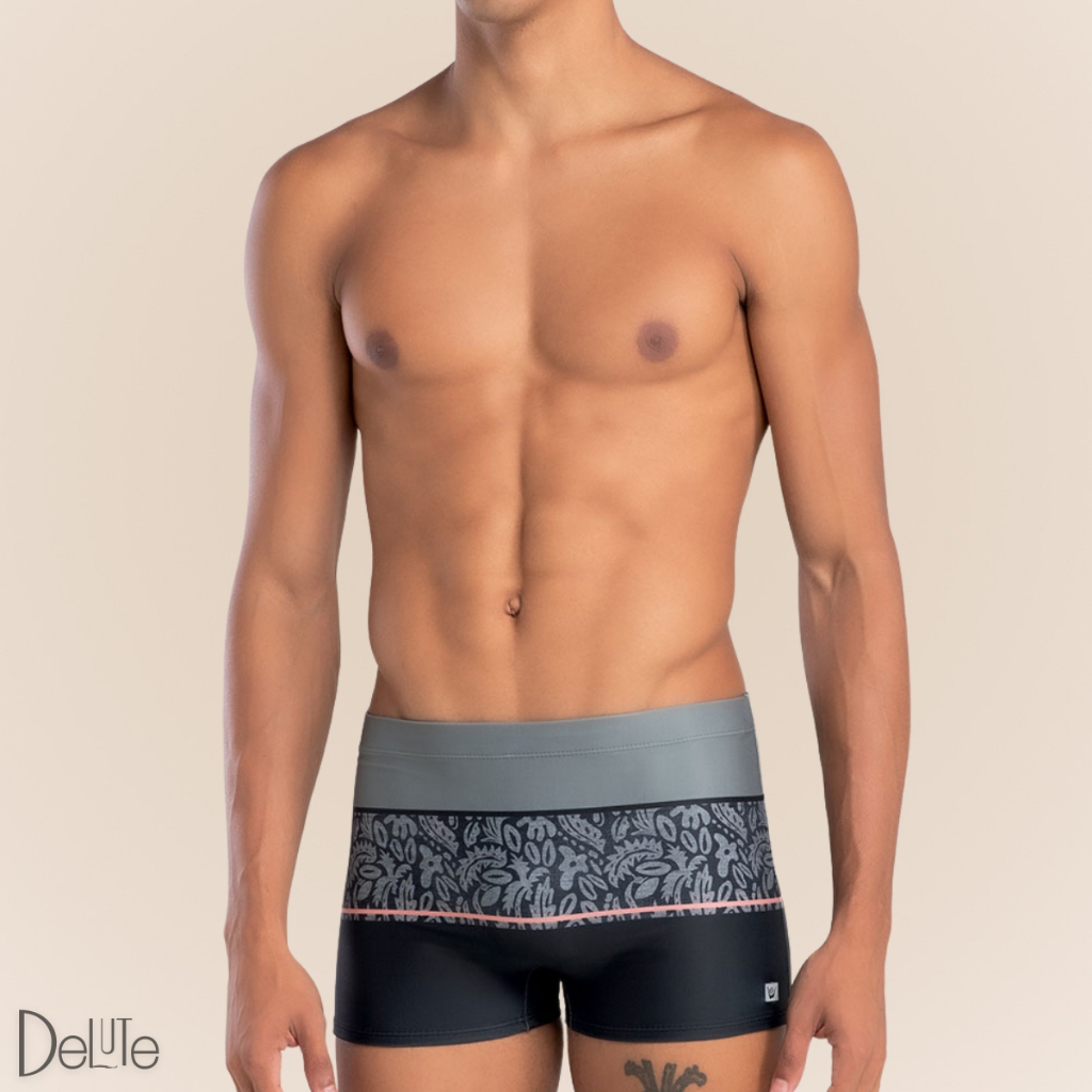 Sunga Hang Loose Modelo Boxer Forrada Estampa de Folhagem com Cordão de Regulagem FPS 50 Moda Praia - Sports & Outdoors