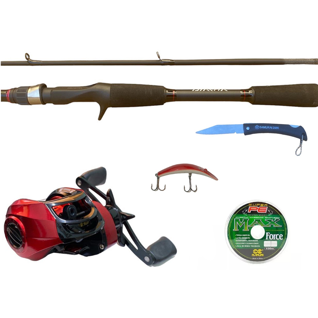Kit Carretilha 18 Rol c/ Vara Daiwa StrikeForce 2 partes