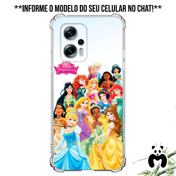 Capa Case Personalizada Princesas Jasmine Ariel Aurora Cinderela Tiana Branca de Neve Rapunzel Bela