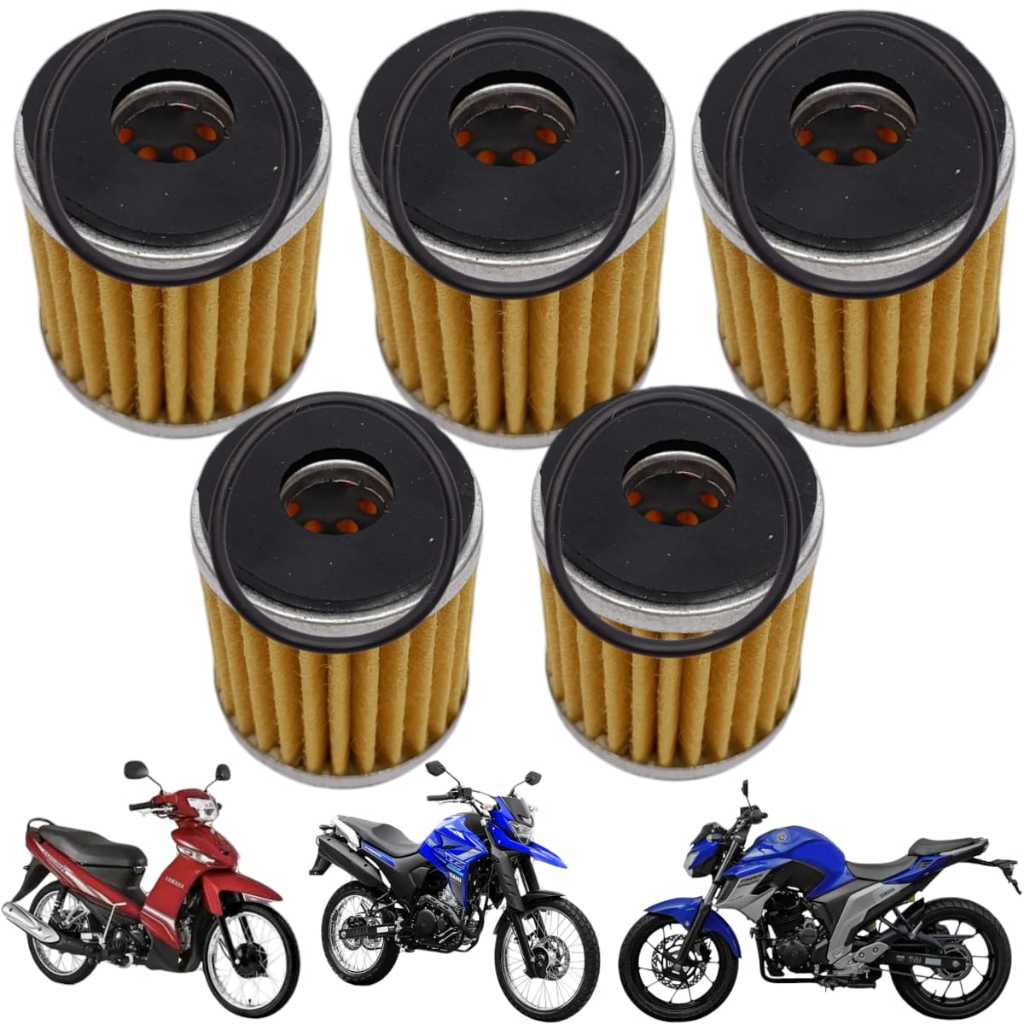 Kit 5 Unidades Filtro de Óleo Fazer 250 2005 em Diante Xtz 250 Lander 2007 em Diante