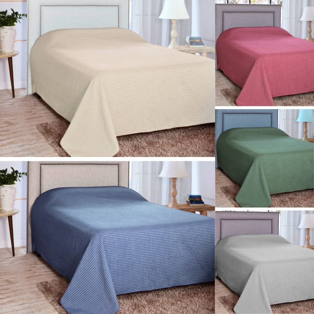 Kit 4 Peças Colcha de Cama De Solteiro Padrão Piquet Cobre Leito 2,20X1,40 M Versatil para manta