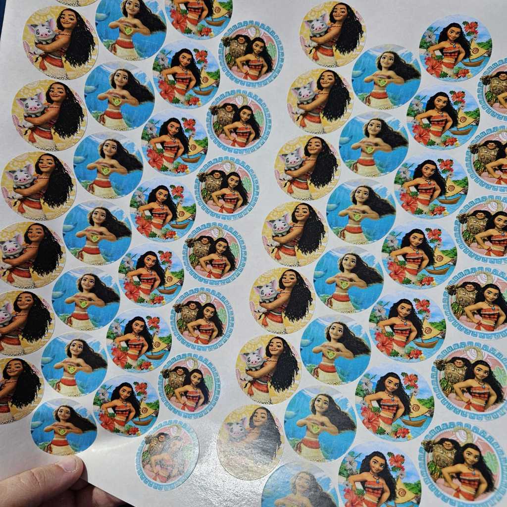 Kit De 100 Etiquetas Adesivas Moana — imagem 2 de 2