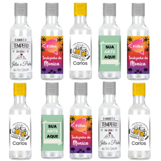 50 Mini Garrafinhas Personalizadas 50ml Lembrancinhas Festas em Oferta na Shopee