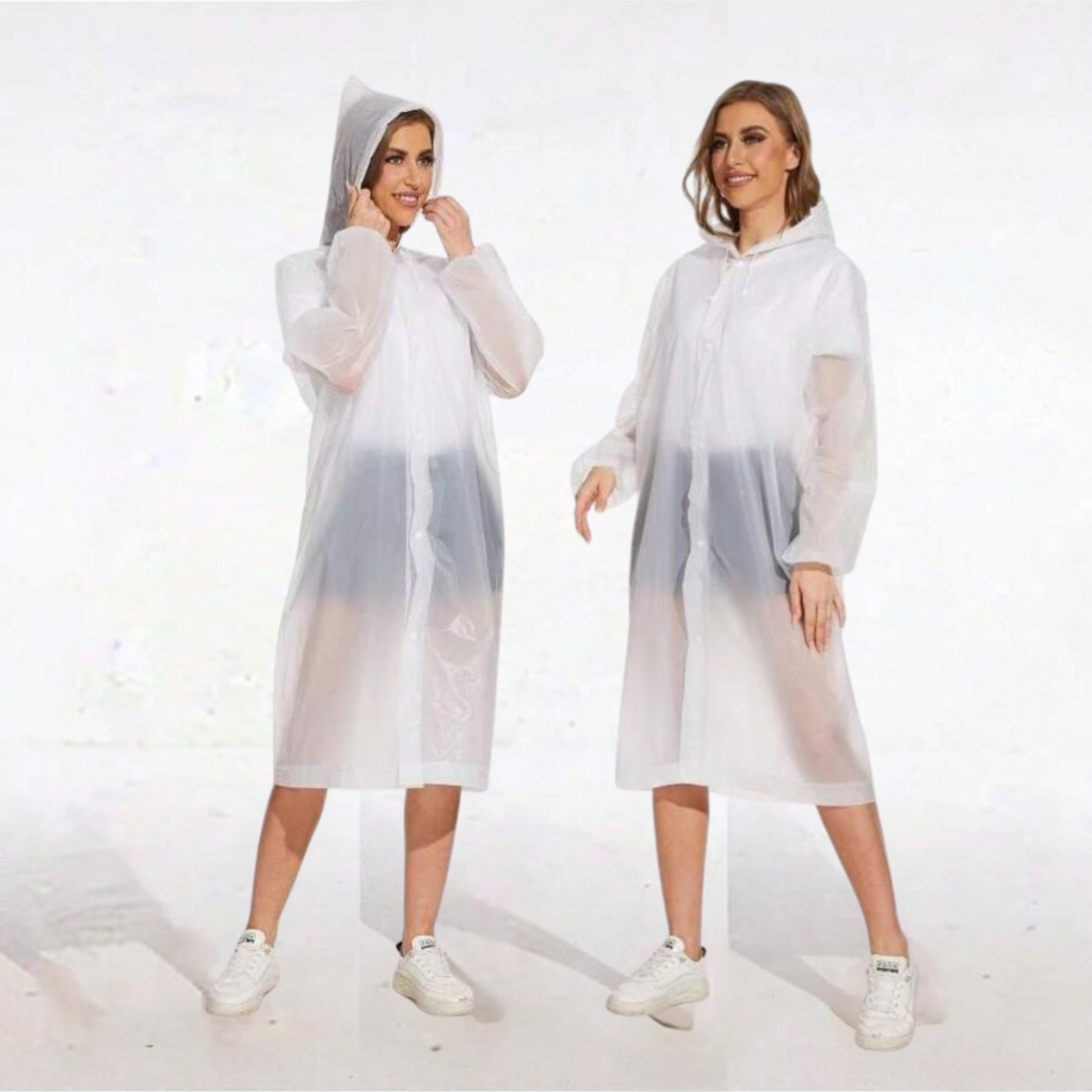 Kit 2 Capa de Chuva PVC adulto Unissex Transparente Reforçada Reutilizável em Oferta na Shopee