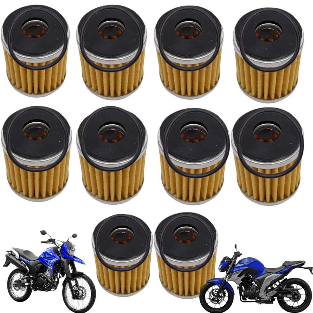 Kit 10 Unidades Filtro de Óleo Xtz 250 Lander 2007 em Diante Fazer 250 2005 em Diante
