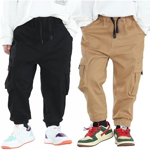 Calça Cargo Calça Jogger Infantil Menino Jeans Sarja Juvenil Menina Do Tamanho 4 até 16 Anos