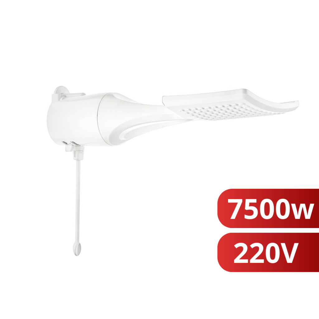 Chuveiro Ducha Eletrônica Loren Shower Ultra Quadrado Lorenzetti 220v 7500w Branco