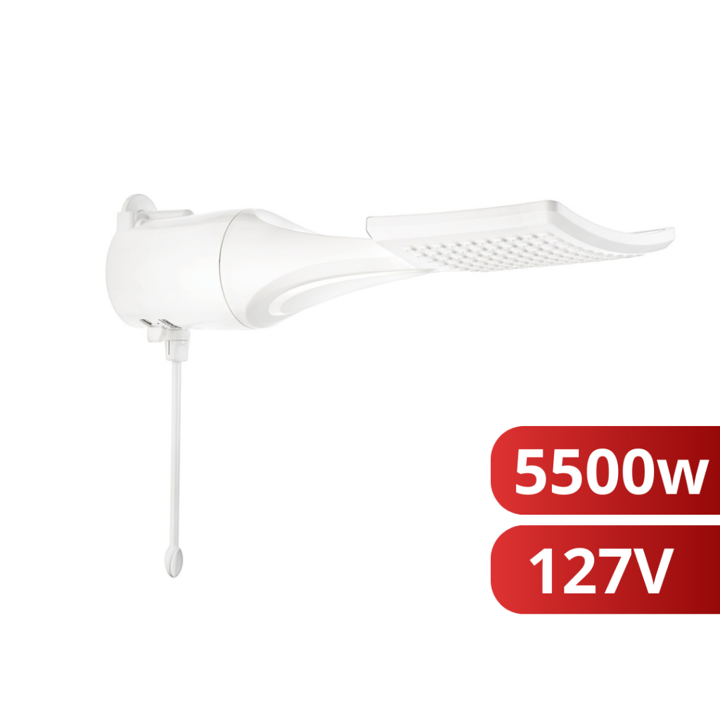 Chuveiro Ducha Eletrônica Loren Shower Ultra Quadrado Lorenzetti 127v 5500w Branco