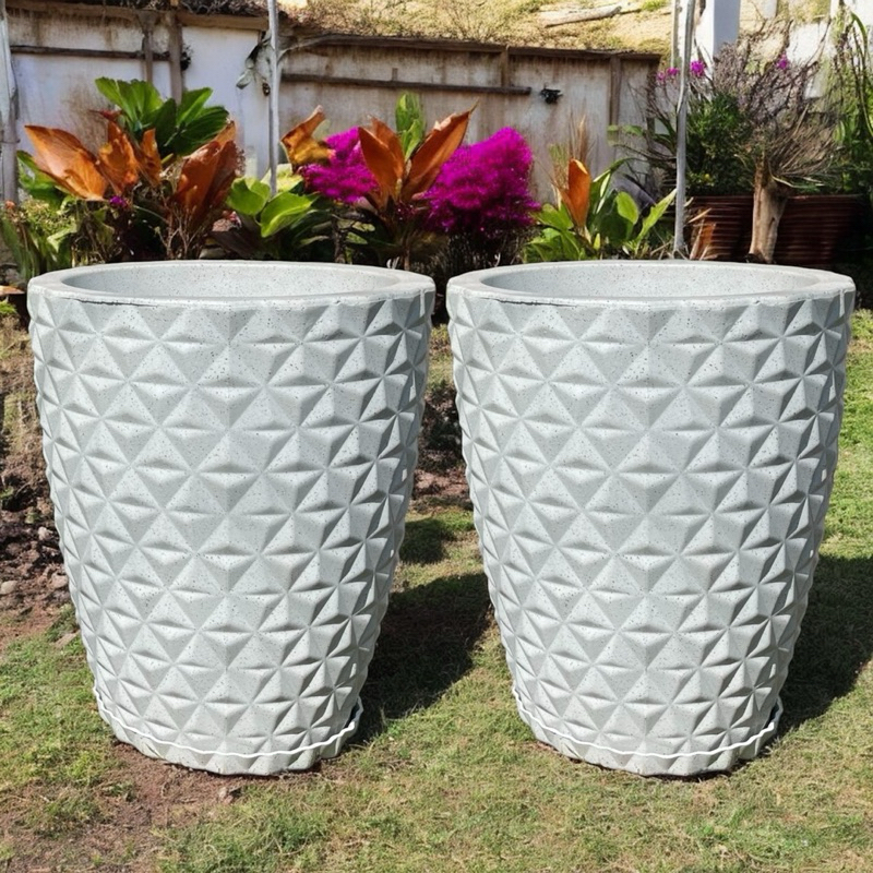 Kit 2 Vasos Polietileno para Plantas Coluna Diamante N3