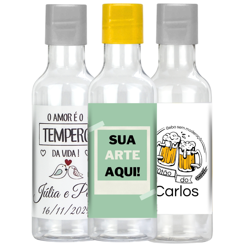 50 Mini Garrafinhas Personalizadas 50ml Lembrancinhas Festas Brindes Personalizados