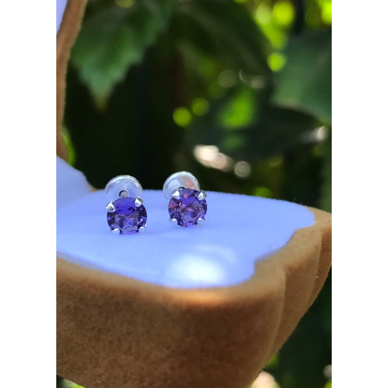 Brinco Bebê infantil tarraxa baby Pedra zircônia bolinha segundo furo Prata925+saquinho de veludo em Oferta na Shopee